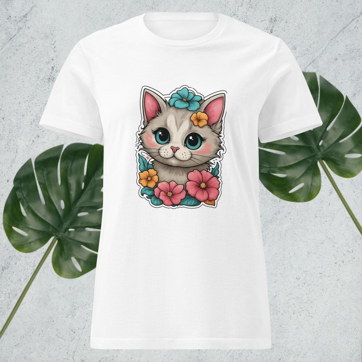 Cute Floral Kitten T-Shirt - by Honestly Aesthetic - product_tags