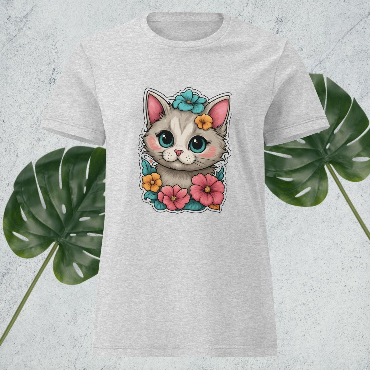 Cute Floral Kitten T-Shirt - by Honestly Aesthetic - product_tags