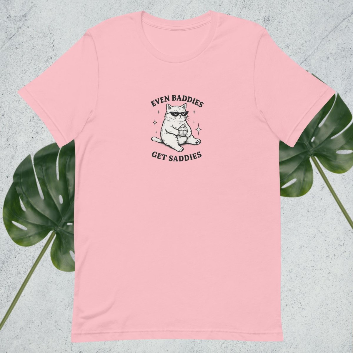 Even Baddies Get Saddies Tee – Cute Funny Cat T-Shirt for Women - by Honestly Aesthetic - product_tags