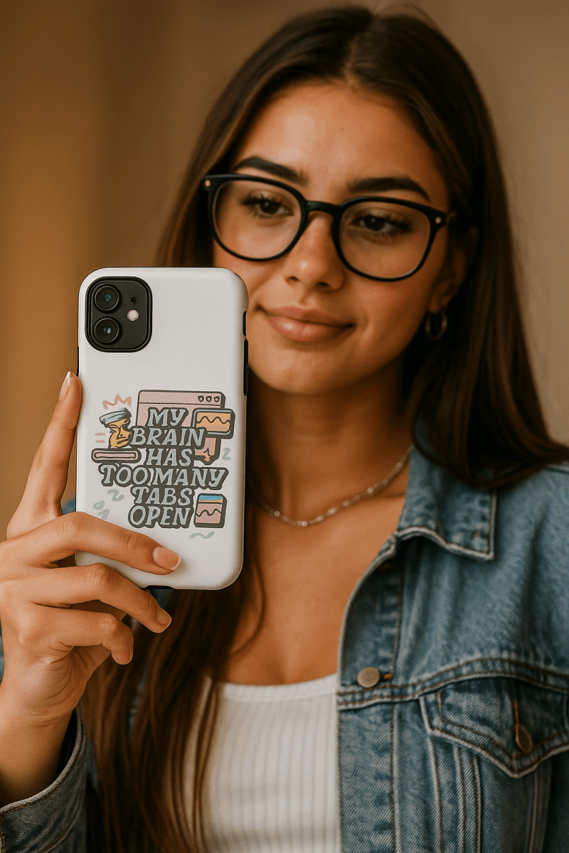 My Brain Has Too Many Tabs Open Tough Case for iPhone® - by Honestly Aesthetic - product_tags